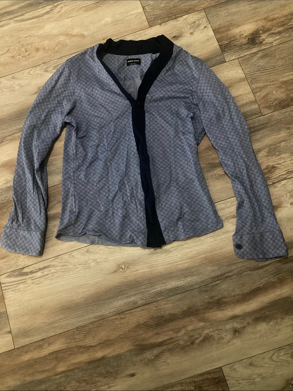 Giorgio Armani Mens Collarless Buttonup Longsleeve Shirt Size 39/15.5
